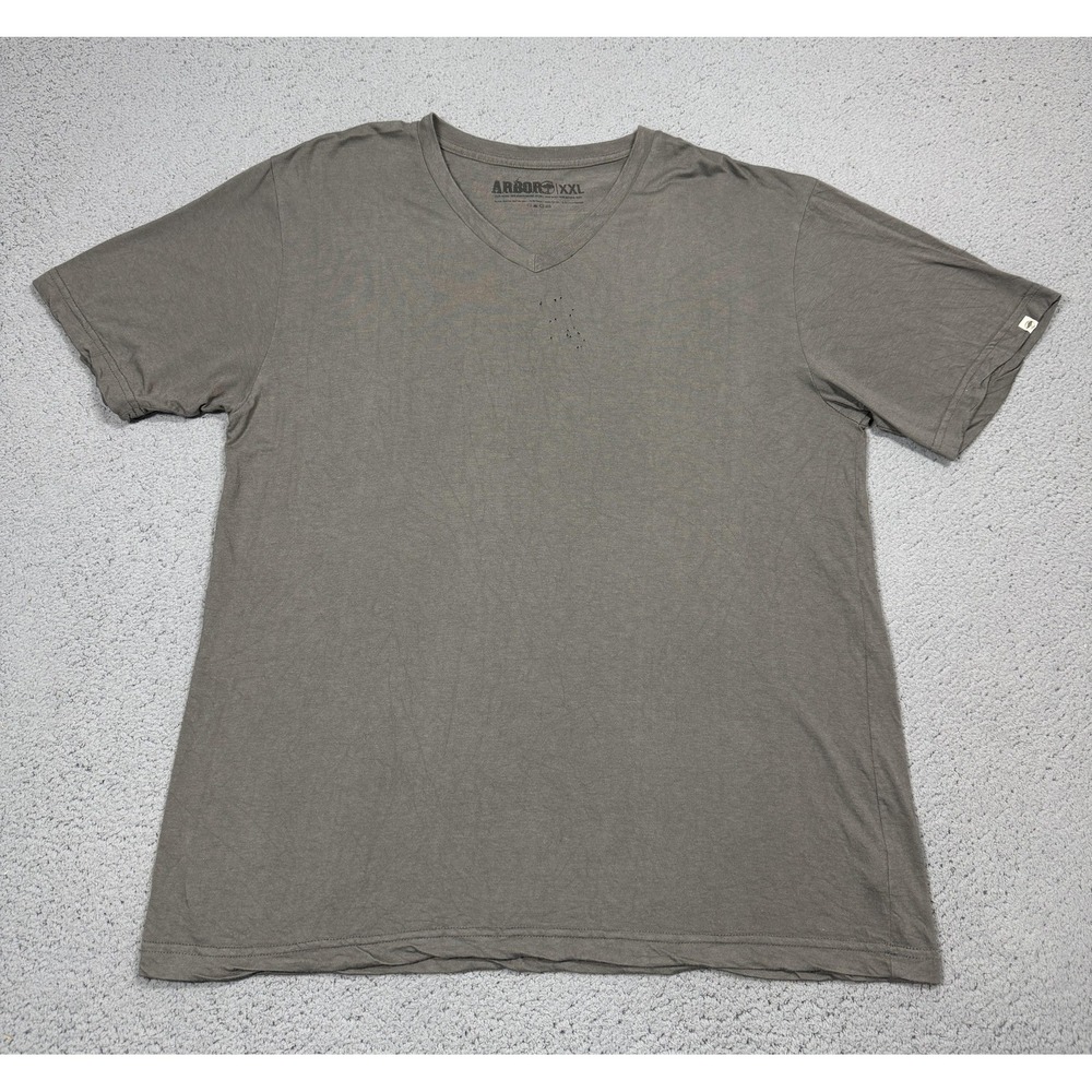 Arbor Shirt Mens 2XL Gray Bamboo Organic Cotton V-Neck Tagless Tee Casual